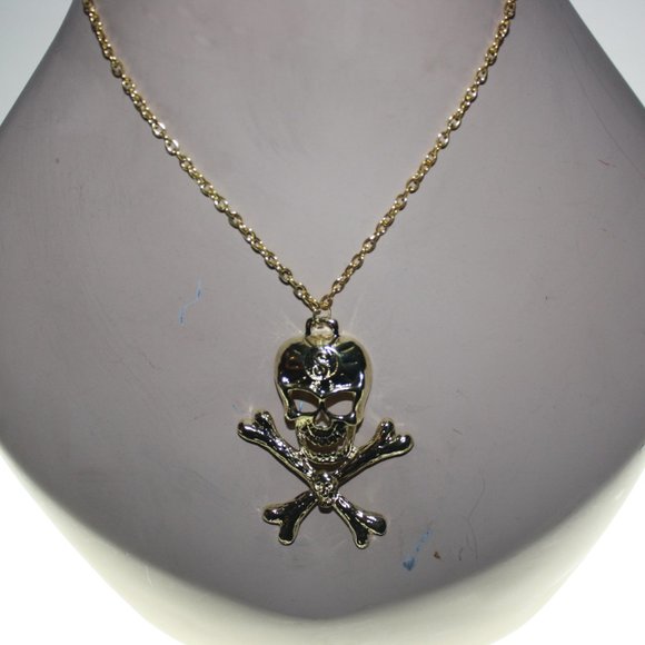Skull & Bones Necklace & Earring Set - Picture 2 of 4
